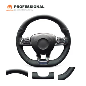 Fundas de volante de coche de cuero genuino hágalo usted mismo para Mercedes Benz W176 W246 C117 W213 X253 - Imagen 1 de 10