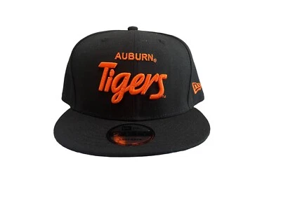 Auburn Tigers New Era Adjustable Hat 9Fifty Snapback Noir/Orange Script - Image 1 of 4