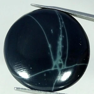 Natural Round Spider Web Obsidian Cabochon Top Quality 23.40 Cts 24MMX5MM - Picture 1 of 6