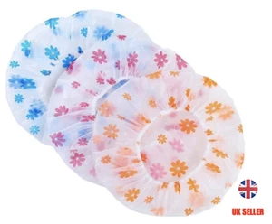 Plastic Shower Caps Waterproof Reusable Hat Elastic Bathing Caps Cherry Blossom  - Picture 1 of 10