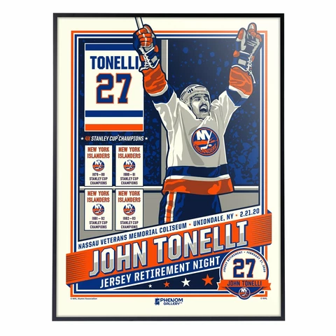 New York Islanders John Tonelli Number Retirement 18" x 24"  Deluxe Framed Serig Cover
