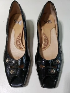 Sofft Peeptoe Heels schwarz Größe 8,5 gebraucht, in einwandfreiem Zustand Top! - Bild 1 von 5