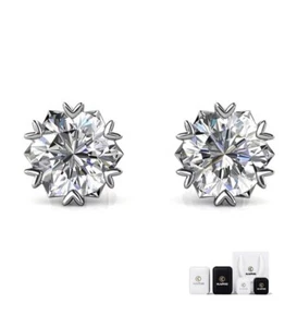 Moissanite Brillant 1ct VVS1 Ohrstecker Ohrringe 925 Silber GRA Zertifikat Etui - Bild 1 von 10