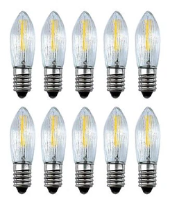 10 Stück LED Filament Riffelkerze 23 V 0,2W Topkerze Spitzkerze f. Schwibbogen - Bild 1 von 5