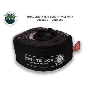 4K Tow Strap 40,000 lb. 4" x 8" Gray With Black Ends and Storage Bag Brute OVS - Picture 1 of 7