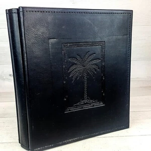 Black Faux Leather Photo Album Holds 200 4 x 6" Photos Embossed Palm Tree NEW - Picture 1 of 6