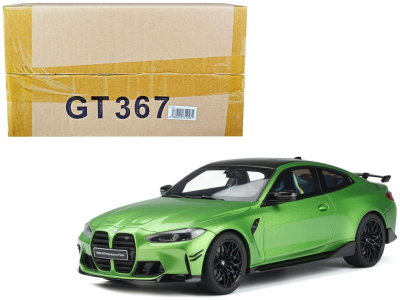 BMW M4 (G82) M Performance Green Metallic with Black Top 1/18 Model Car by GT S