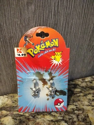 Brincos vintage 1998 Nintendo Pikachu Pokemon novo cor prata - Imagem 1 de 2