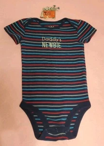 DADDY'S NEWBIE BABY ONE PIECE 3-6 MONTHS CARTERS CHILD OF MINE STRIPES - Picture 1 of 4