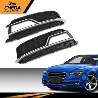 Par apto para Audi S5 A5-S-Line 2013-16 parachoques delantero luz antiniebla parrilla cubierta Foto 1 de 4