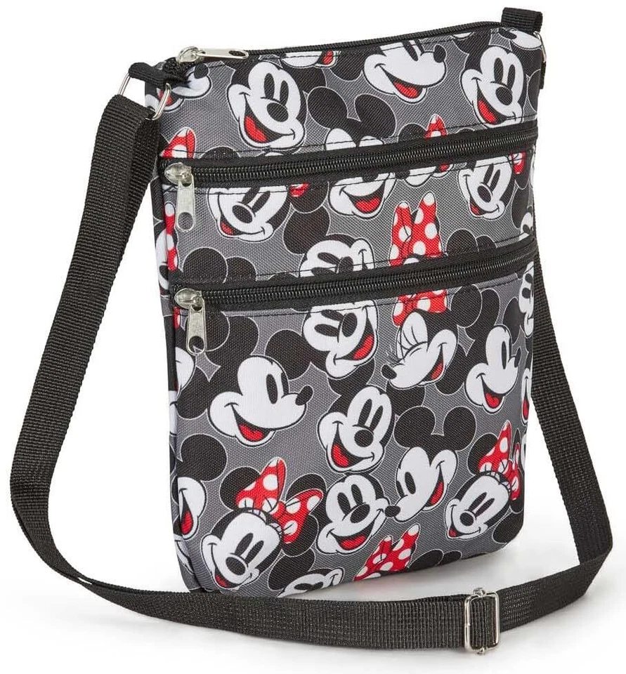 Disney Crossbody Bag Mickey Minnie Winnie the Pooh All Grey