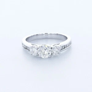 1.5CT Lab-Created Diamond E/VS1 Round Cut 14K Gold Prong Classic Engagement Ring - Picture 1 of 8