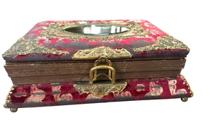 Antikes viktorianisches Kabinett Fotoalbum mit vergoldetem Messing Ormolu/Spieluhr funktioniert nicht - Bild 1 von 24