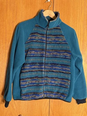 Abrigo Chaqueta De Colección Años 90 ML WILLIAMS Para Hombres S Cremallera Azul Teal VELLÓN Senderismo Oregón Tira Foto 1 de 4