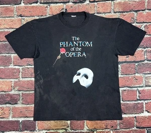 Vintage Phantom Of The Opera T-Shirt Schwarz Einzelnaht 90s Faded Herren XL - Bild 1 von 9