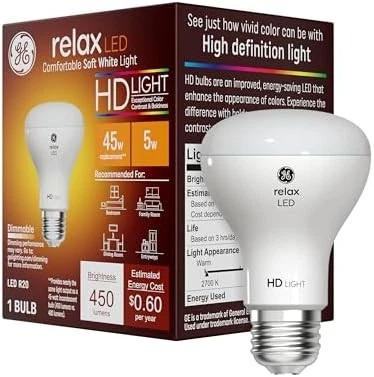 45 Watt Soft White R20 Indoor Flood Light Bulb - Image 1 of 4