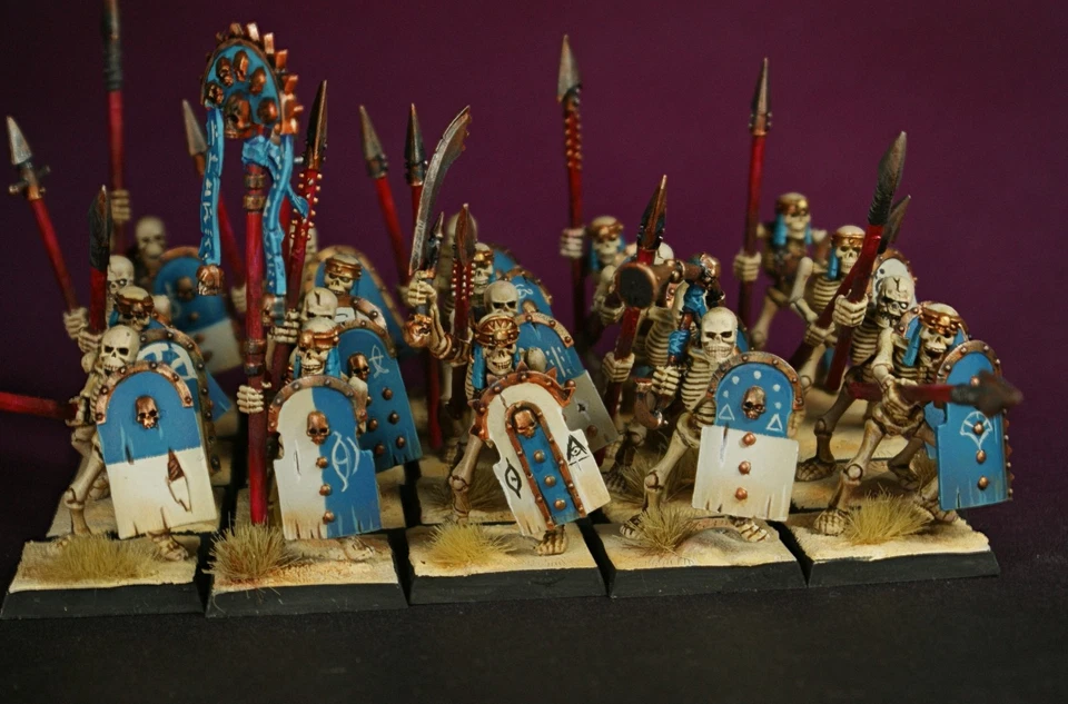 Tomb Kings Skeleton Spearmen x20  Unit with Command Group  Warhammer Old World - Imagen 1 de 4