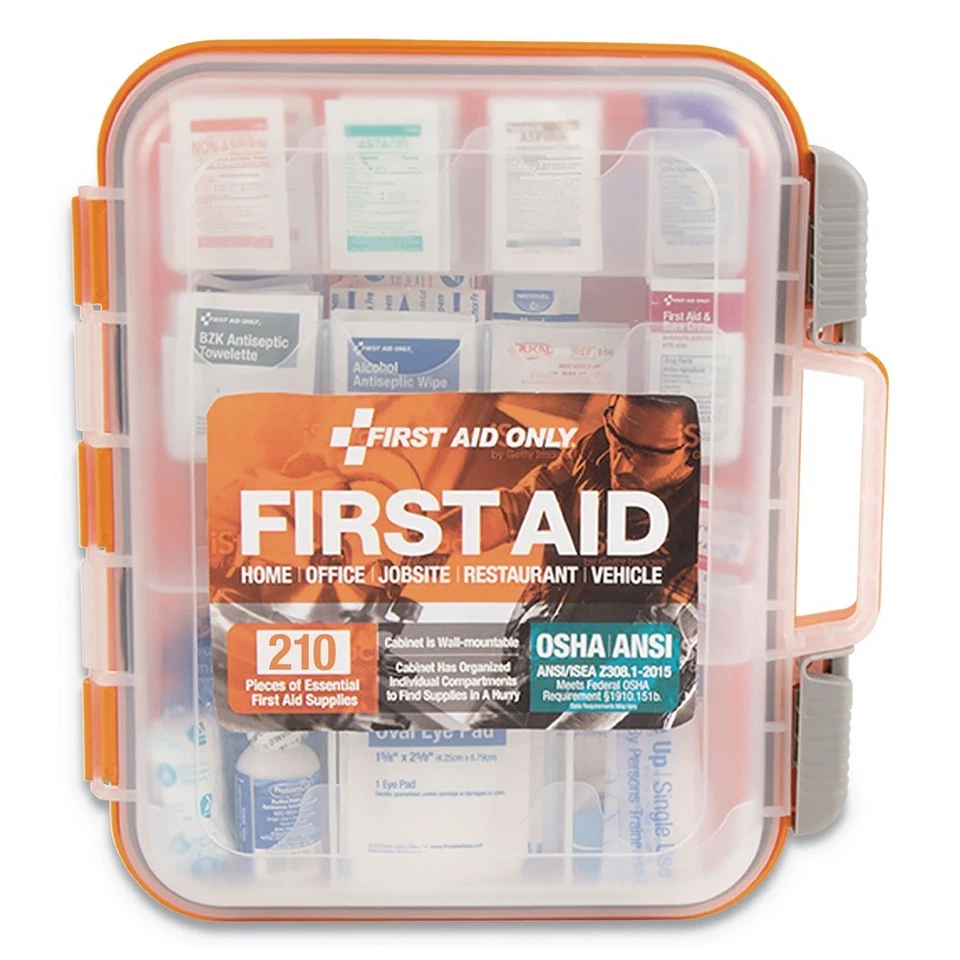 First Aid Only 91064 Plastic Case ANSI Class A Bulk First Aid Kit 210-Pcs/KT New - Image 1 of 1