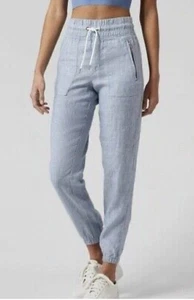 Athleta Cabo Chambray blaue Leinen Jogginghose Damen 16 Kordelzug Taschen - Bild 1 von 9