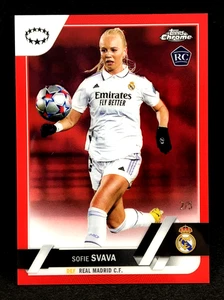 Sofie Svava 2022-23 Topps Chrome UEFA Women's RED /5 #19 RC - Picture 1 of 3
