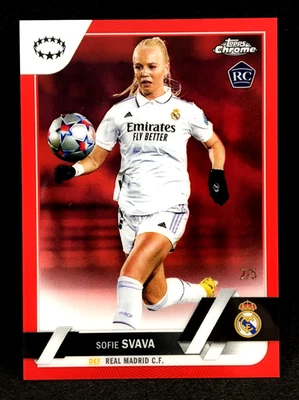 Sofie Svava 2022-23 Topps Chrome UEFA Women's RED /5 #19 RC - Image 1 of 3