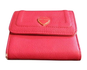 Betsey Johnson Small Pink Billfold Wallet Gold Lining - Picture 1 of 4