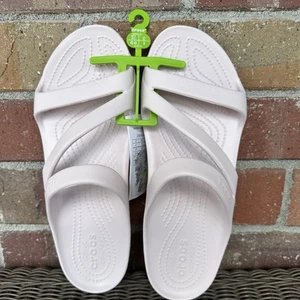 Crocs Kadee II Sandals Flip Flops Light Pink Women Size 11 Slip on Shoe New - Picture 1 of 9