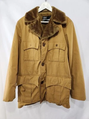 Increíble Abrigo Largo Forrado de Lona Pato Montgomery Ward Vintage Hecho en EE. UU. Talla 38 Foto 1 de 4