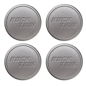 Four (4) RockTrix Flat Center Caps for Offroad Street ATV UTV Wheels - Gunmetal - Picture 1 of 7
