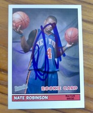 NATE ROBINSON rookie auto signed 2005-06 Bazooka Topps Basketball NY Knicks