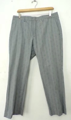 Pantalones ajustados a medida a cuadros negros blancos y amarillos Banana Republic para hombre talla 34x30 Foto 1 de 4