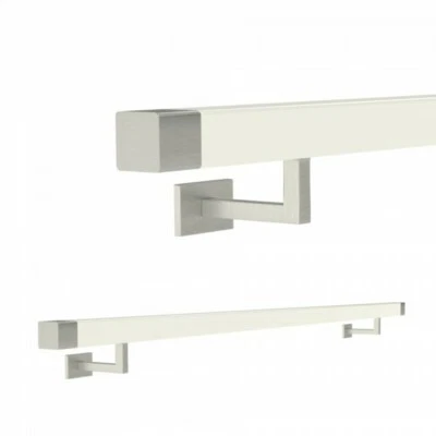 Corrimano In Legno Bianco Faggio 40x40 Legno Massello Laccato GPDS340W - Immagine 1 di 3