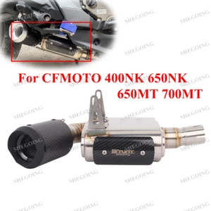 Slip On For CFMOTO 400NK 650NK 650/700MT Exhaust Carbon Muffler Low Mounting - Picture 1 of 5