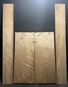 TORREFIED FLAMED YELLOW BIRCH BACK AND SIDES SET FOR ARCHTOP 16" - Picture 1 of 4