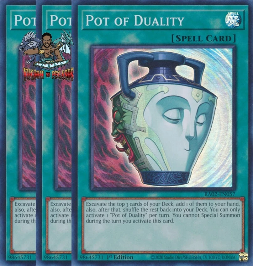 Yugioh! 3x Pot of Duality RA02-EN057 Super Rare 1st Ed NM - Image 1 of 1
