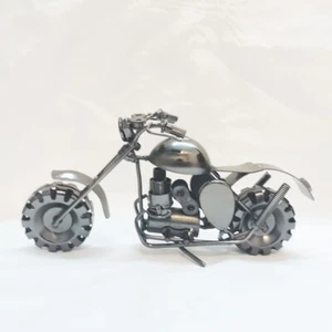 Collectible Handmade Scrap Metal Motorcycle Sculpture Motorbike Model Figurine - Picture 1 of 24