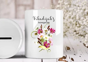 Jarro de ahorro de cerámica personalizada caja de dinero de cerámica idea de regalo - Imagen 1 de 4