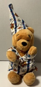 Vintage Disney Store Winnie the Pooh Pajama Plush Bear HOLIDAY CHRISTMAS 12” - Picture 1 of 8