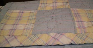 Tommy Hilfiger Almohada Estándar Falsa Azul Amarillo Patchwork Tictac 30" x 24" - Imagen 1 de 6