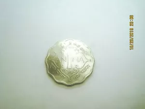 Antique golden ruffled 1 Anna coin tie tack or lapel pin - Picture 1 of 3