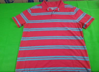 Merona Hombre Rosa Con Rayas Azules Polo Camiseta Talla XL CORTE CLÁSICO Foto 1 de 4