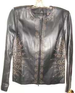 NWT Exquisite Dana Buchman Embellished Black Kid Jacket sz 12 - Picture 1 of 6