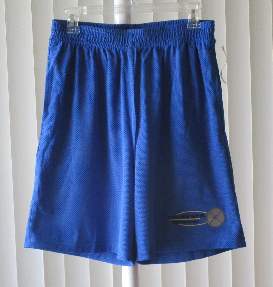 Gold's Gym Shorts Pockets Mesh Lined Elastic Waist Drawstring Blue Medium - Image 1 of 3
