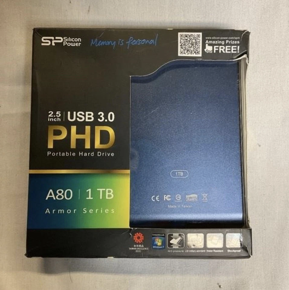External Hard Drive- 1TB-A62- Rugged Game/Computer-Silicon Power - NIB - Image 1 of 1