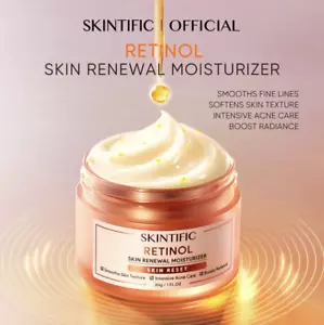 SKINTIFIC Retinol Skin Renewal Moisturiser Anti-Aging Wrinkle & Acne Care 30g - Picture 1 of 8