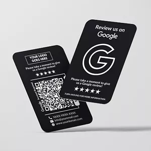 100 biglietti da visita con feedback recensione Google codice QR personalizzati con logo - Foto 1 di 9