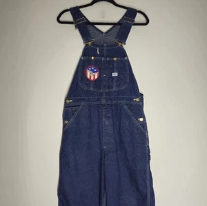 Vintage 50s Lee Jelt Denim Sanforized Bib Overalls Union Made Baggy Size In Desc - Picture 1 of 8