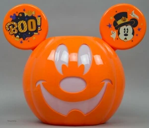 Disney Halloween Mickey Mouse Jack-o-Lantern Glow in the Dark Orange Candy Bowl - Picture 1 of 2