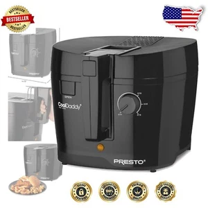Nonstick 1500W Cool Daddy Deep Fryer with Locking Lid - Perfect for Home Cooking - Picture 1 of 11