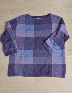 Street One Pullover Pulli lila kariert Größe 42 - Bild 1 von 4